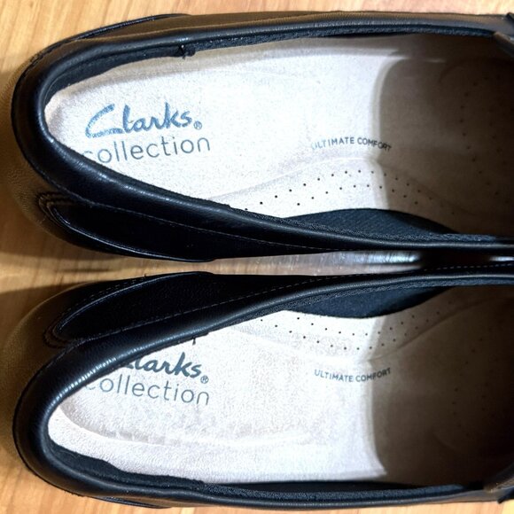 NEW Clarks Juliet Aster Size 9.5W Black Textured Leather Loafers ~ Perfect - Picture 9 of 11